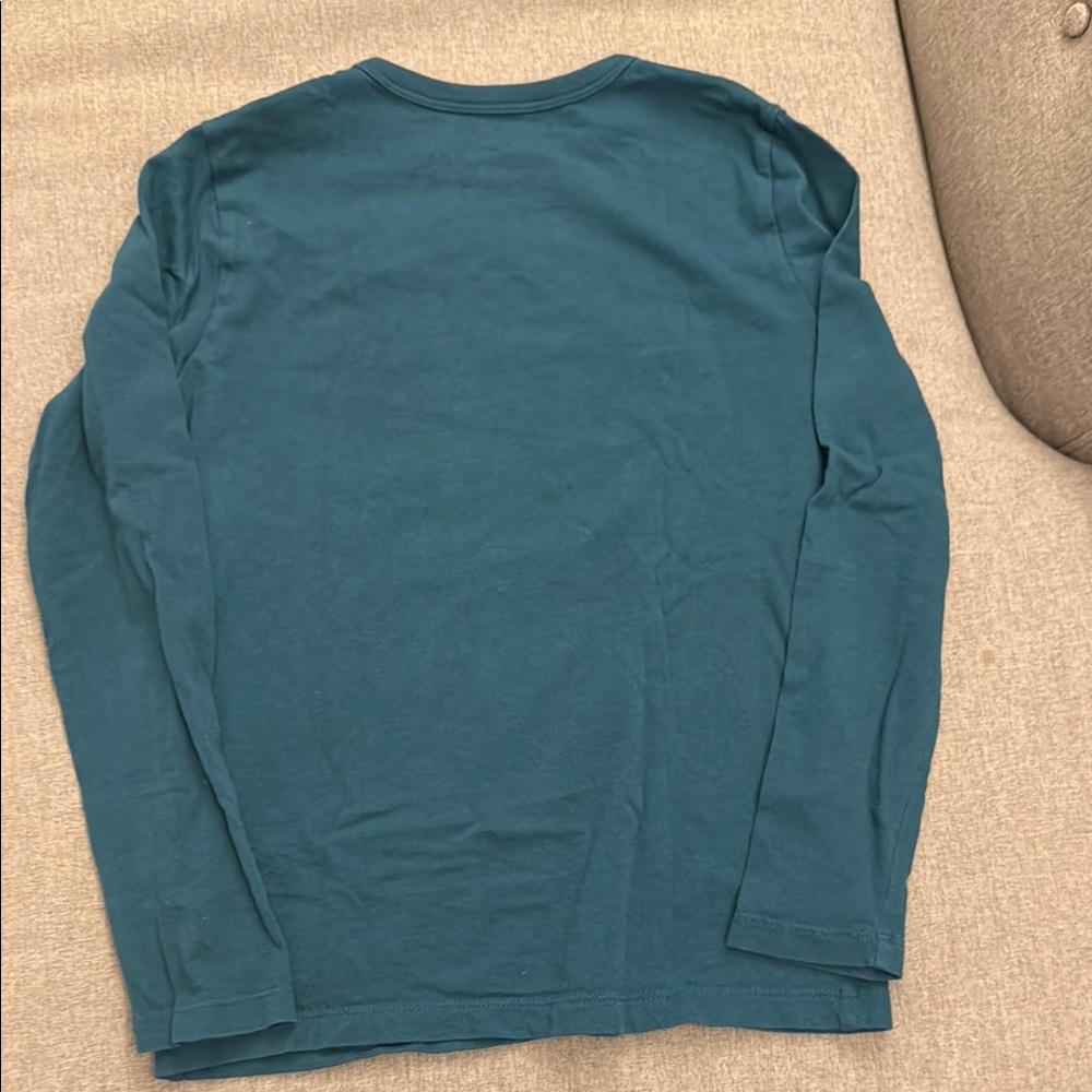 Jcrew Factory Crewcuts Teal Long Sleeve Shirt with Mountain Print - Picture 4 of 5